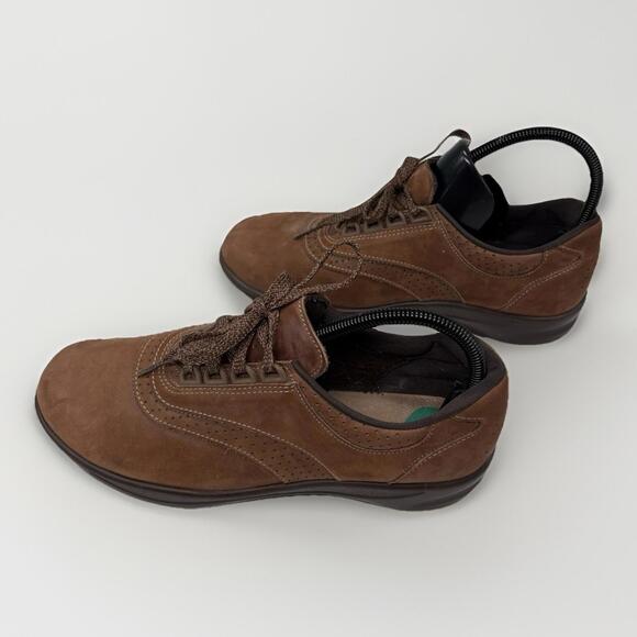 SAS Walk Easy Loafers Womens Size 8 Brown Nubuck Lace Up Casual Comfort Shoes - Picture 1 of 6